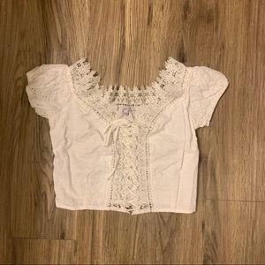 Off shoulder White Crop Top
